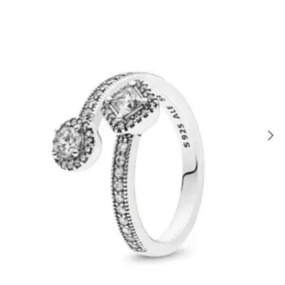 Pandora • Square & Circle Open Ring - Picture 2 of 2